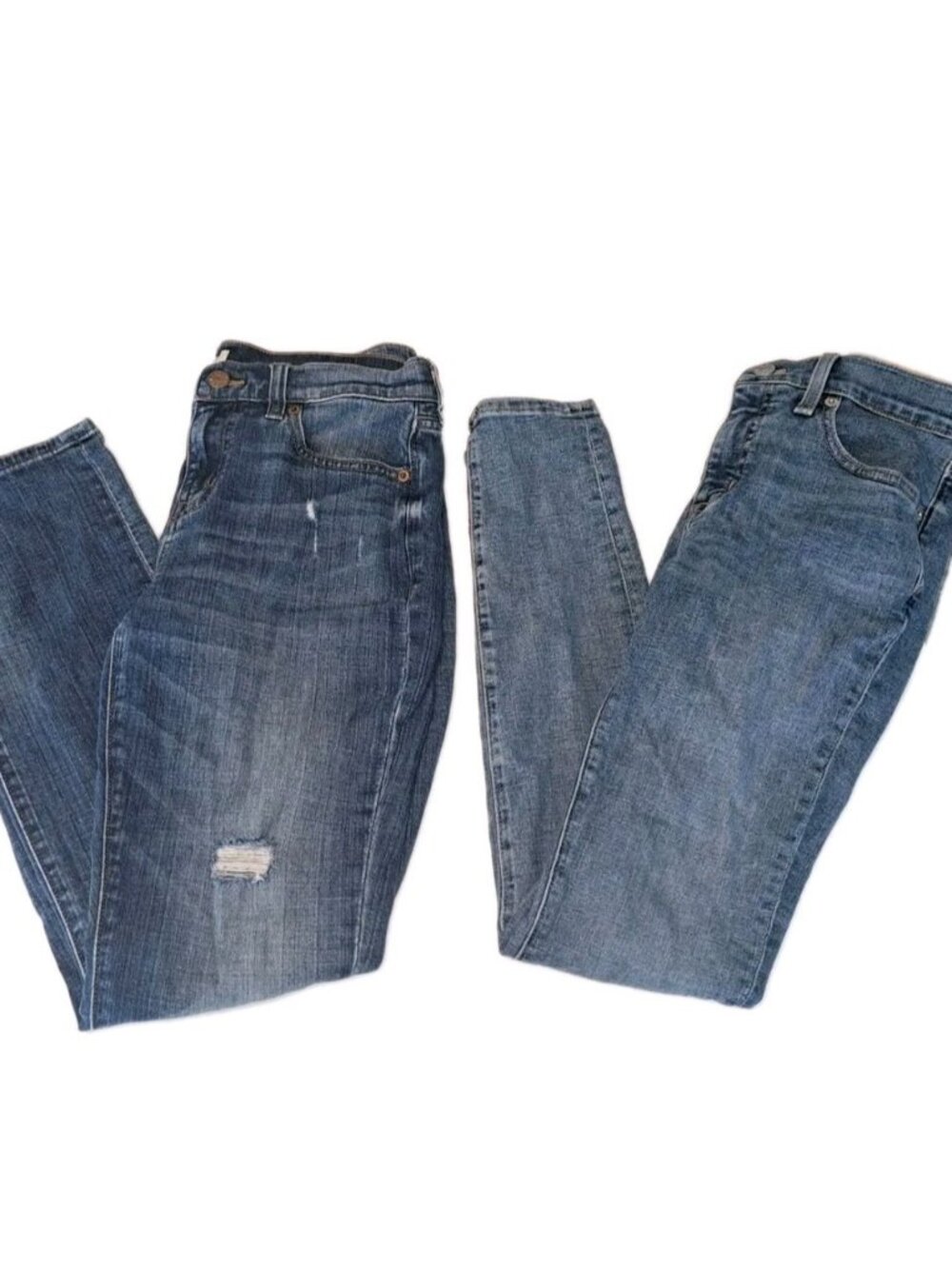 J. Crew Womens Size 26 Blue Skinny Jeans 26x30 Lot Of Two